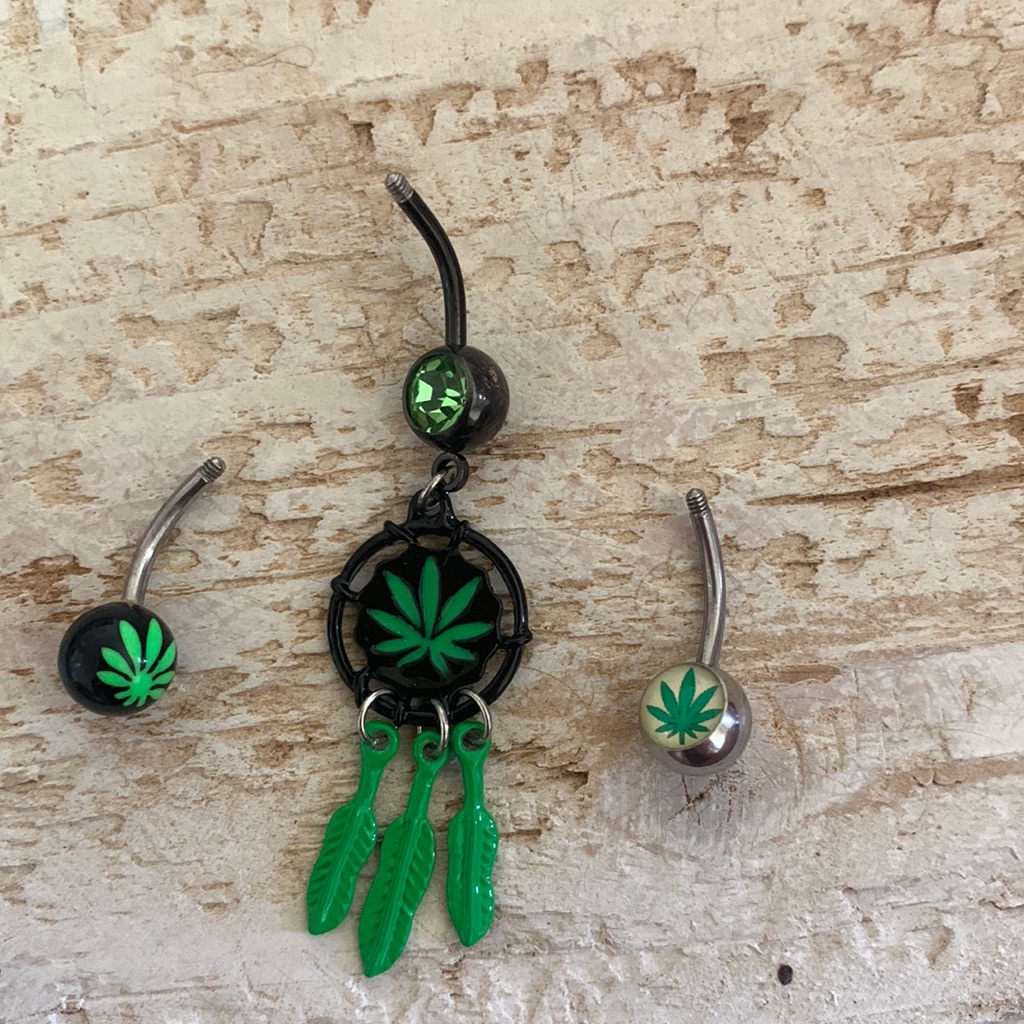 Weed Belly Button Rings